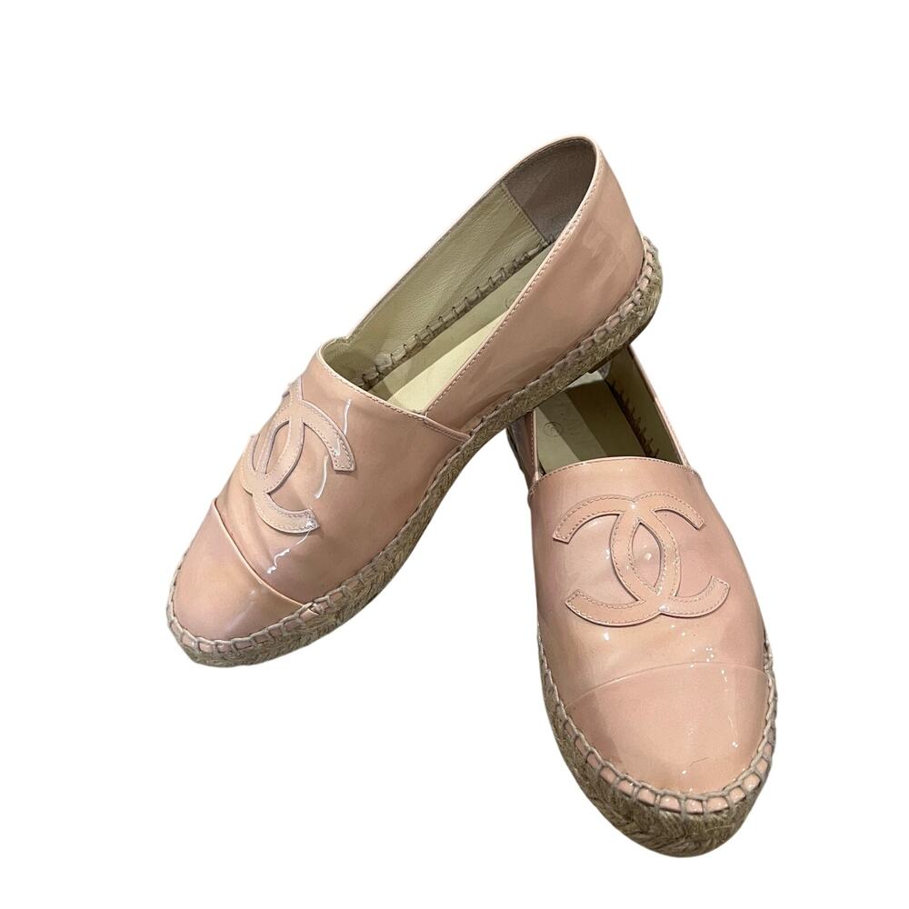 Chanel Pale Pink Nude Espadrilles Size 37